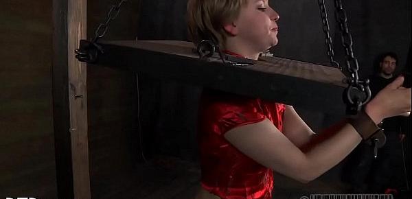 Four gals inside diminutive cage